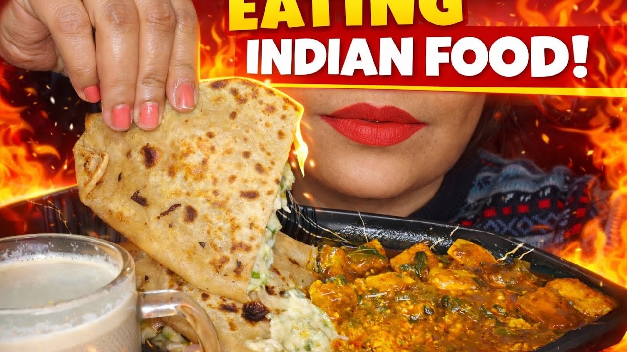 Pizza Paratha + Curry 😋 | Indian Fusion Food ASMR