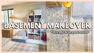 DIY BASEMENT MAKEOVER & DECLUTTER | best paint color & low-cost makeover *messy basement makeover*