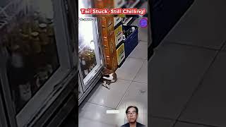 Tail Trapped but Still Calm – This Cat Earned Everyone's Respect #shortvideo  #cat #pets #omg