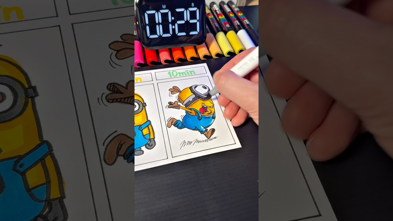 [10 min]🕦Drawing Minion💛🎨 #drawing #art #minion