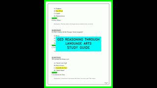 GED REASONING THROUGH LANGUAGE ARTS STUDY GUIDE