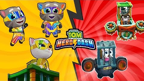 Talking Tom Hero Dash | Angela  Saving Hank | Hero Tom  Multiple Colour Mirror Mod Classic Running