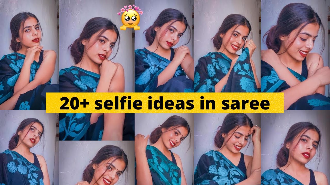 Mirror selfie poses in saree ❤️|How to pose for photo|saree poses|poses for  girls|poses in saree ❤️ - YouTube