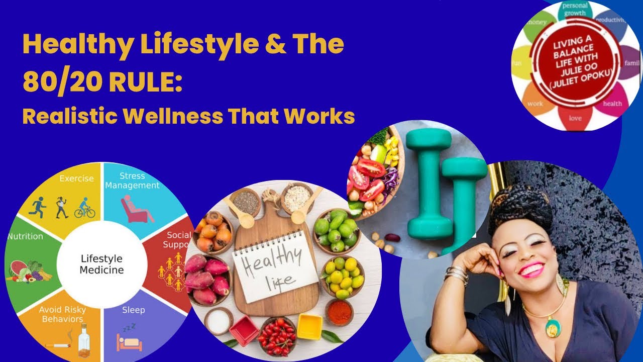 80/20 rule to health management and healthy lifestyle: realistic wellness that works. 
