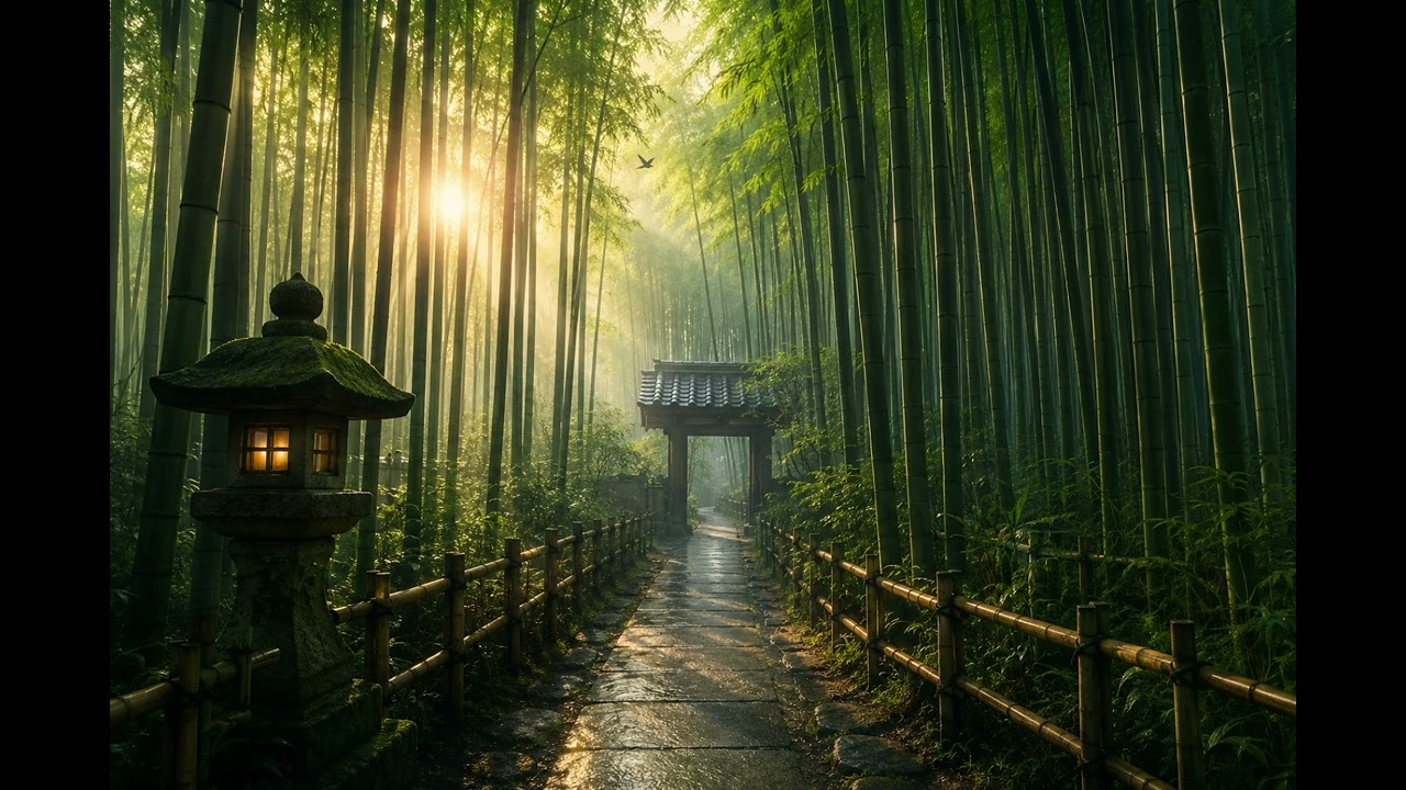 Japanese Bamboo Forest Music 🎋 Peaceful Morning Ambience for