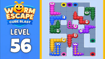 Worm Escape Cube Blast level 56 solution