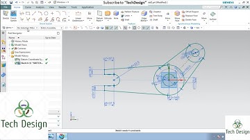 Unigraphics NX- Sketch Example 4 with constraints and Dimensioning for beginners