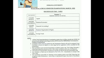 #OU degree B.com 1st new time table