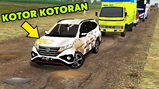 Becek !! apakah toyota Rush bisa melewati jalur ini ?? BUSSID screenshot 2