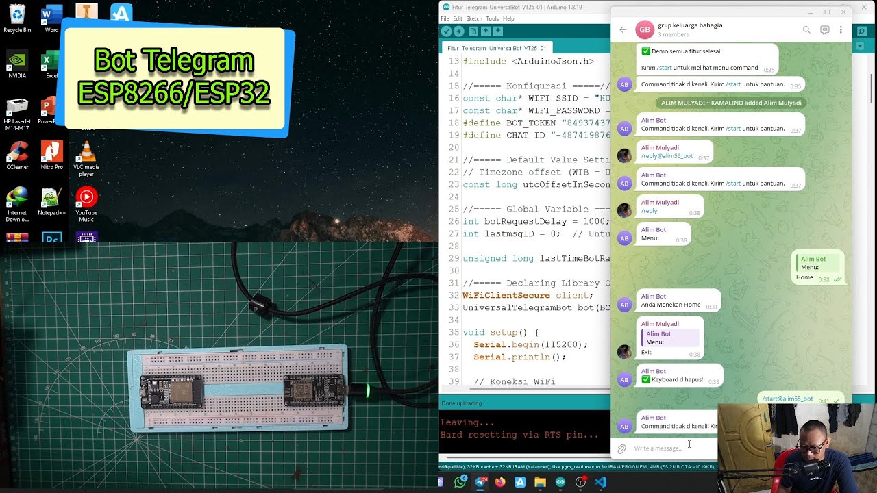 Membahas Bot Telegram Untuk ESP8266 atau ESP32 - Tutorial Arduino #14 ...