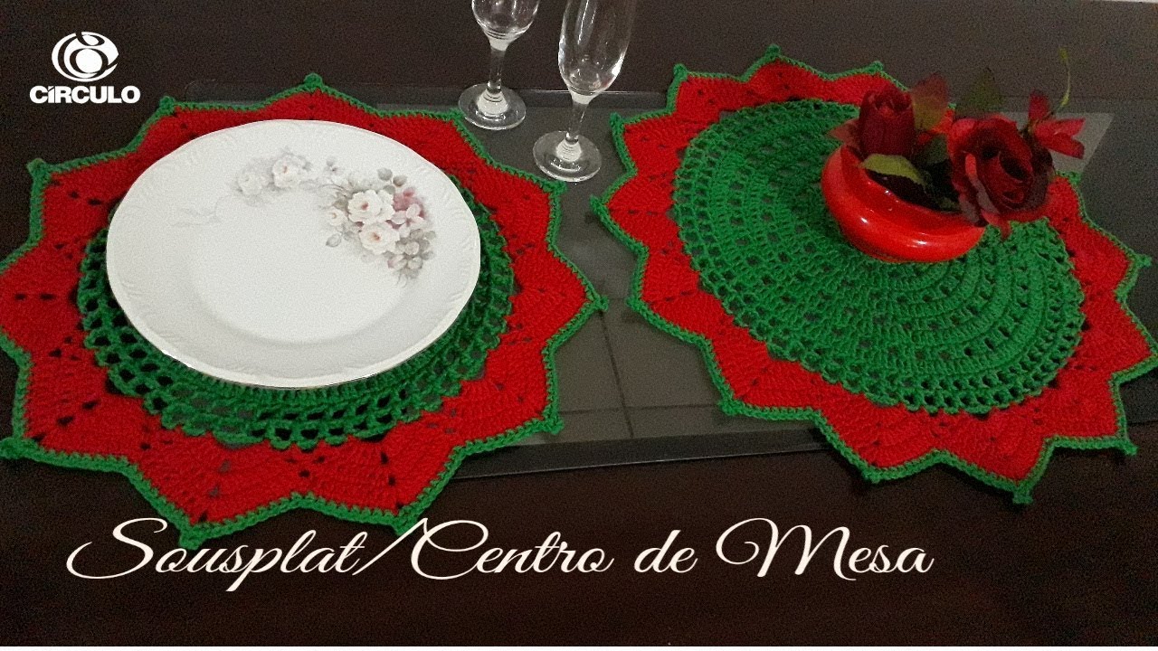 Sousplɑt ou Centro de Mesɑ em Crochê