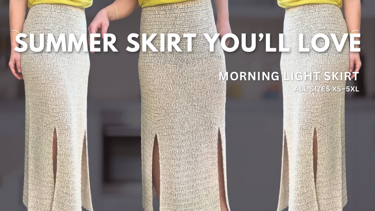Morning Light Skirt Crochet Tutorial | Summer Skirt with Slits (All Sizes)