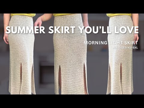 Morning Light Skirt Crochet Tutorial | Summer Skirt with Slits (All Sizes)