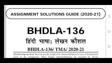 BHDLA 136 Ignou Solved Assignment