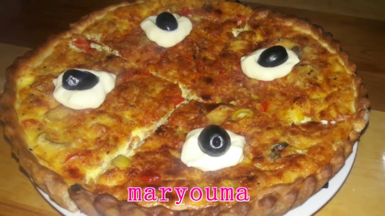 مريومة كيش بدون زبدة ولا عجينة بريزي وبحشو مختلف