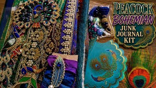 Peacock bohemian junk journal kit | boho needs