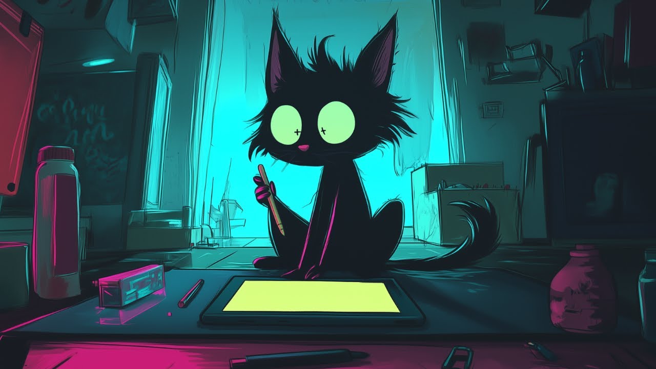 🐾 Late Night Art Lab • Chill Lofi for Digital Creators in Neon Studios ...