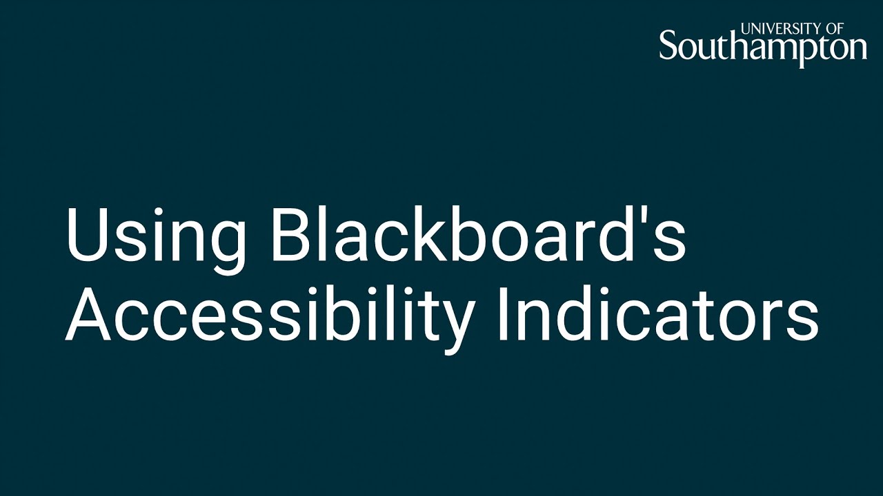 Using Blackboard's Accessibility Indicators - YouTube