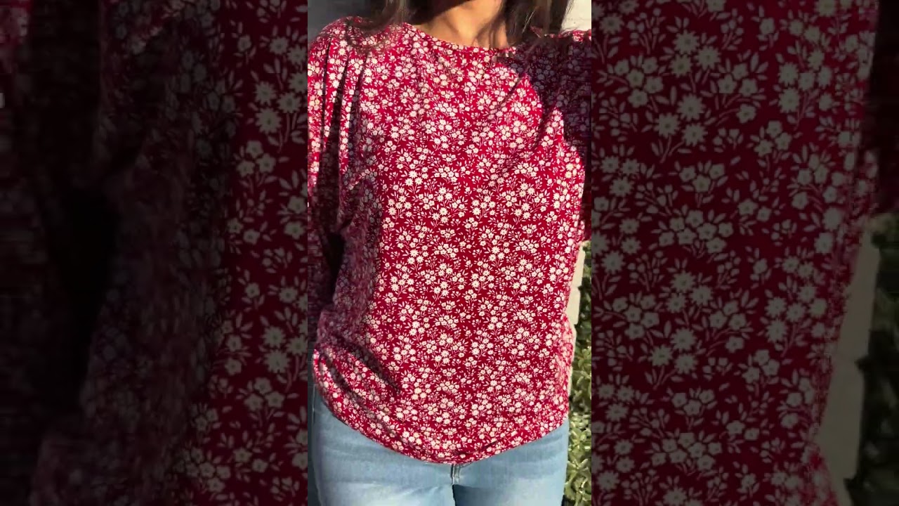 WNEEDU Blouse Women's 3/4 Sleeve Crew Neck Loose Shirts Elegant Casual Blouse Tops Tunic Top T-Shirt