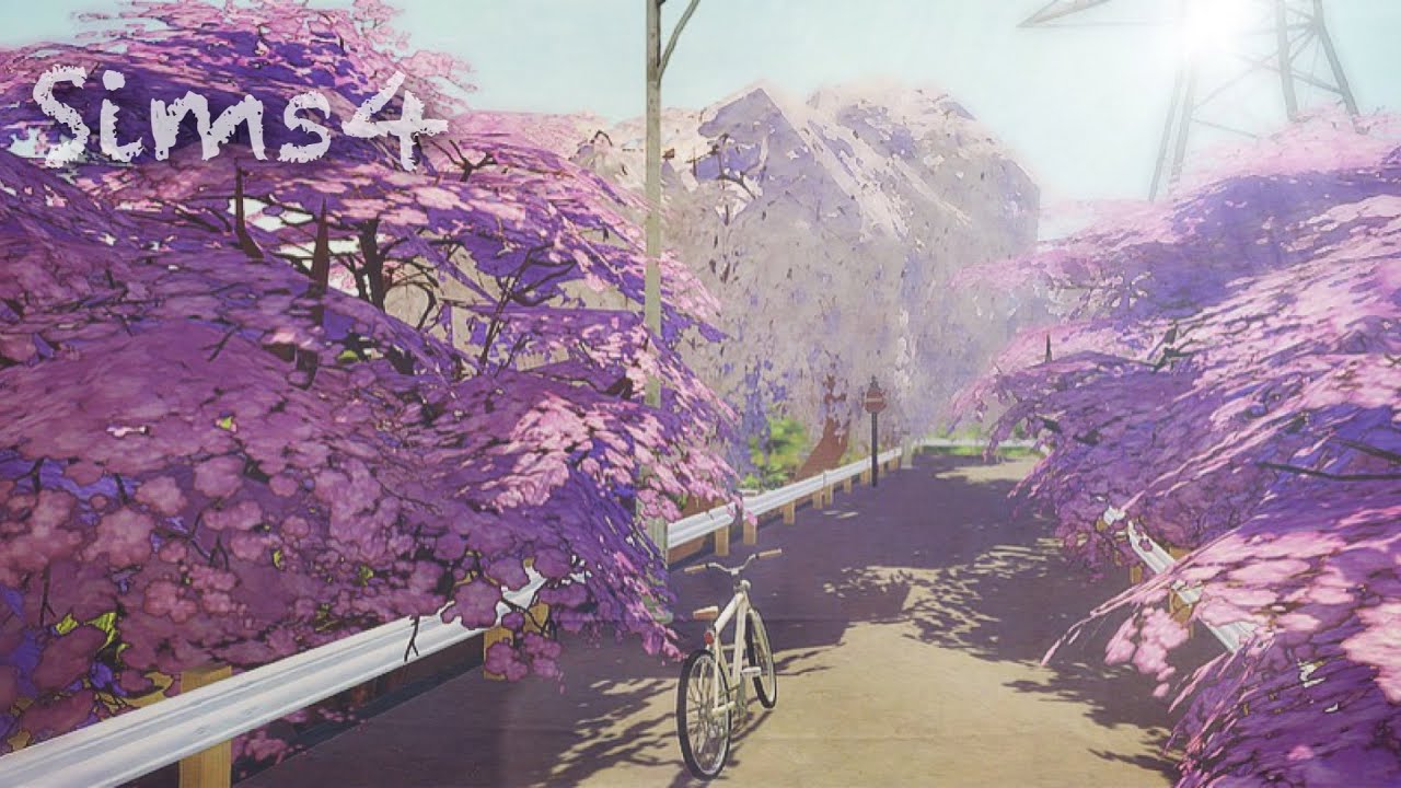 Cherry Blossoms Spring Scenery 春の風景 桜並木 Sims4 シムズ４ Nocc Speed Build Youtube