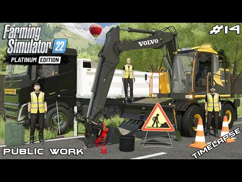 First job with VOLVO EWR150E - DIGGING THE DITCH | Public Work | Farming Simulator 22 | Episode 14