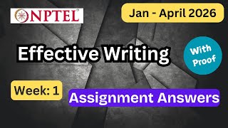 NPTEL Effective Writing Week 1 Assignment Answers With Explanation  | Jan–Apr 2026