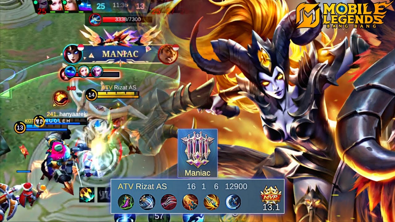 Irithel Hellfire gameplay || Maniac || Mobile Legends 