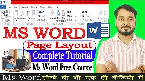 Microsoft Word Tutorial | Ms Word Page Layout Tab Ms Word Tutorial In Hindi 