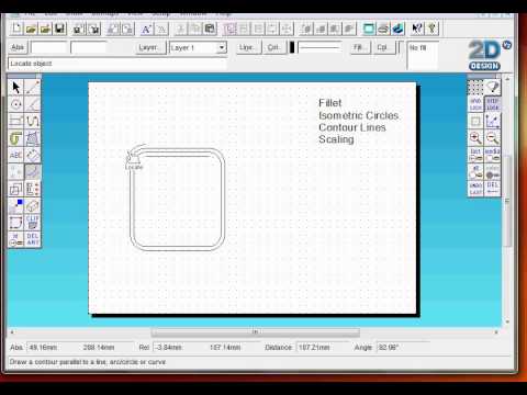 2d Design Introduction Basic Tools Fillet Iso Circles Contour Scaling Youtube