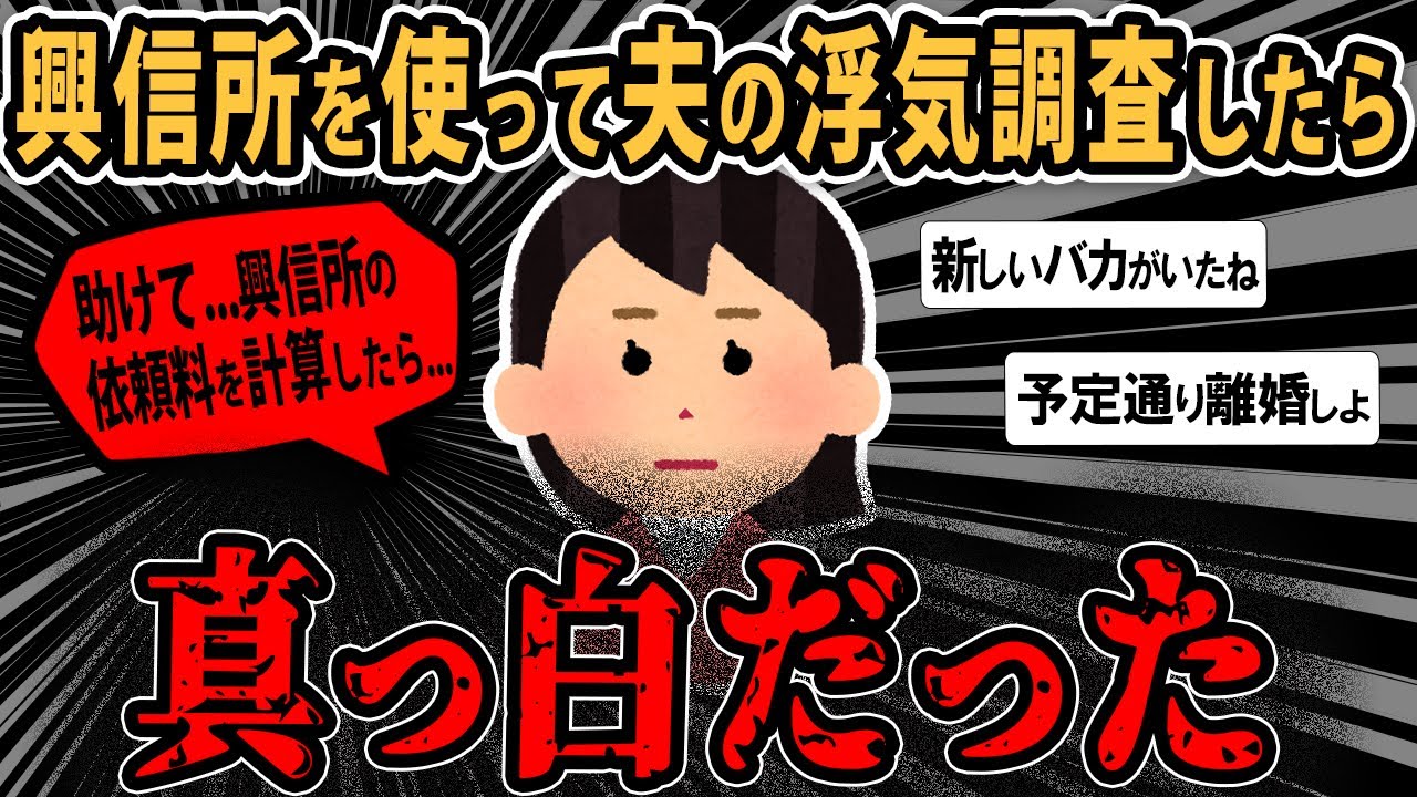 【報告者キチ】助けろください！興信所を使った結果→詰んだ。夫が綺麗な女と浮気してる疑惑→離婚覚悟で不貞の証拠を集めるために...スレ民「支払いどうすんだ？？」【2ch・ゆっくり解説】