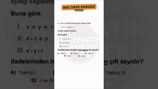 AGS Matematik Çıkmış Soru Çözümü 3