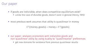 EC'20 Flash Video: The Equilibrium Existence Duality: Equilibrium w/Indivisibilities &Income Effects