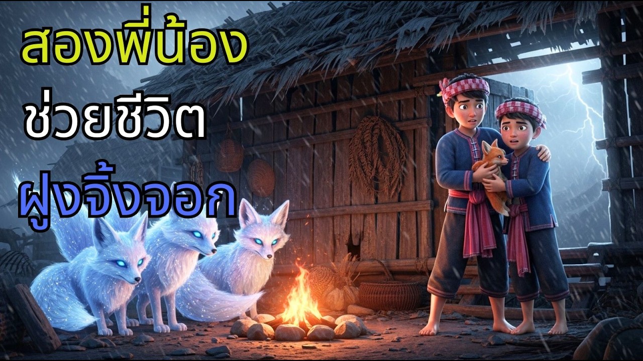 เรื่องราวสองพี่น้องช่วยฝูงสุนัขจิ้งจอกในพายุหิมะกลางป่า| นิทาน, นิทานพื้นบ้าน, ตำนาน, เรื่องเล่าI