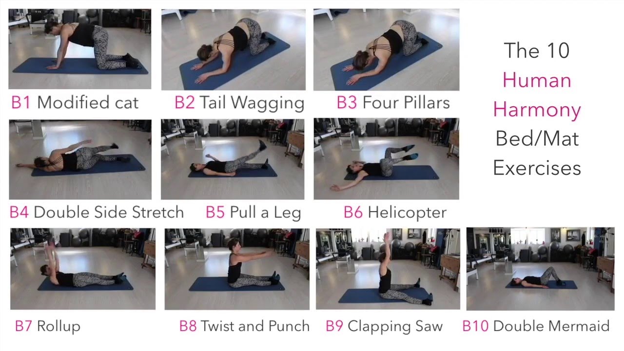 The 10 Human Harmony Bed/Mat Exercises - Collage