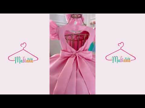 Vestido Infantil Festa Luxo Rosa Chicletes Nervura