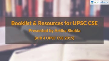 Booklist for UPSC CSE  IAS Preparation by UPSC Topper AIR 4 Artika Shukla