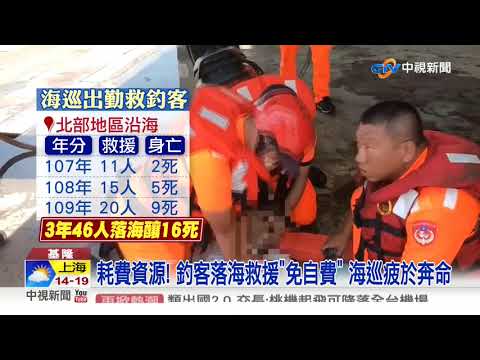 耗費資源! 釣客落海救援"免自費" 海巡疲於奔命│中視新聞 20201030