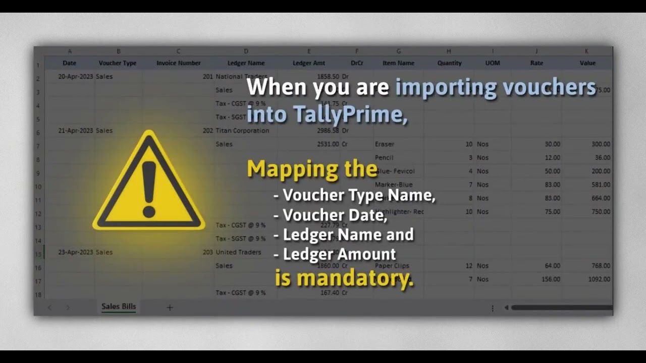 How to Import Masters & Transactions into TallyPrime Using Your Own Excel Template | 4qs | Tally |