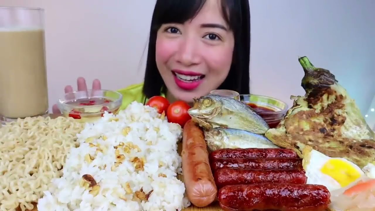 Almusal sa Tanghalian | Tortang Talong,Garlic rice,Pansit Canton,Longganisa,Danggit na Isda