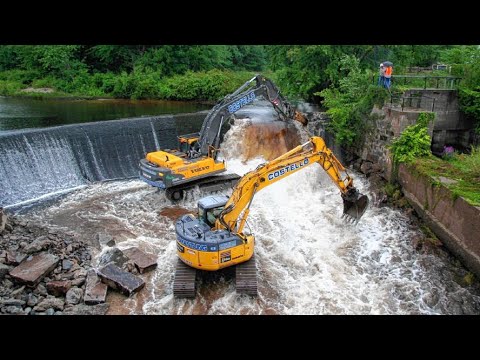 AMAZING Beaver Dam Removal With Bigest Excavators/ Awesome Dredging Compilation/ Breaking Dams 2022