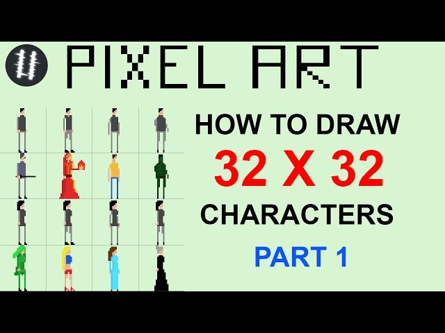 32x32 characters  Pixel art characters, Pixel art tutorial, Pixel art  design