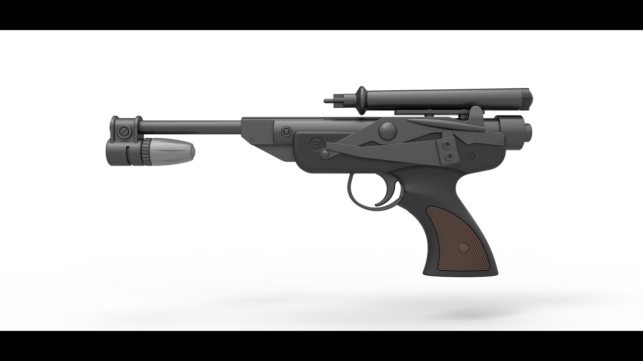 Dl18 Blaster pistol DL-18 3D model view from Star Wars Return Of The Jedi ...