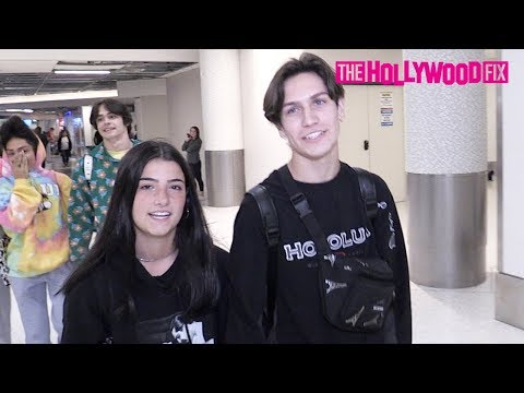 charli-d'amelio-&-chase-hudson-confirm-their-relationship-&-do-a-tiktok-with-fans-at-lax-airport