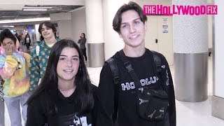 Charli D'Amelio \& Chase Hudson Confirm Their Relationship \& Do A TikTok With Fans At LAX Airport