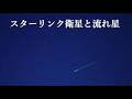 スターリンク衛星と流れ星（SONYα7SⅢリアルタイム星空動画）