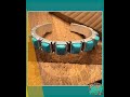 Southwestern Navajo Style Square Turquoise Stone Mixed Metals Bangle Bracelet