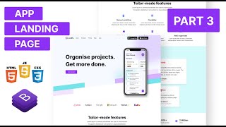 App Landing Page Template Responsive web design using bootstrap 5 (Part 3)