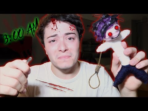 (I STABBED MYSELF) DO NOT USE A REAL LIFE VOODOO DOLL AT 3AM! HAUNTED VOODOO DOLL 3 AM CHALLENGE!