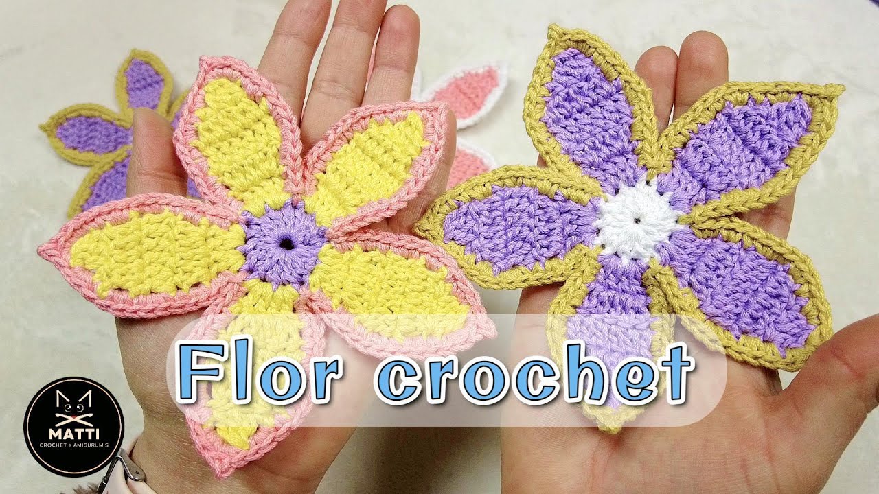 Flor tejida a crochet 🌸 | Tutorial paso a paso inspirado en tendencia viral