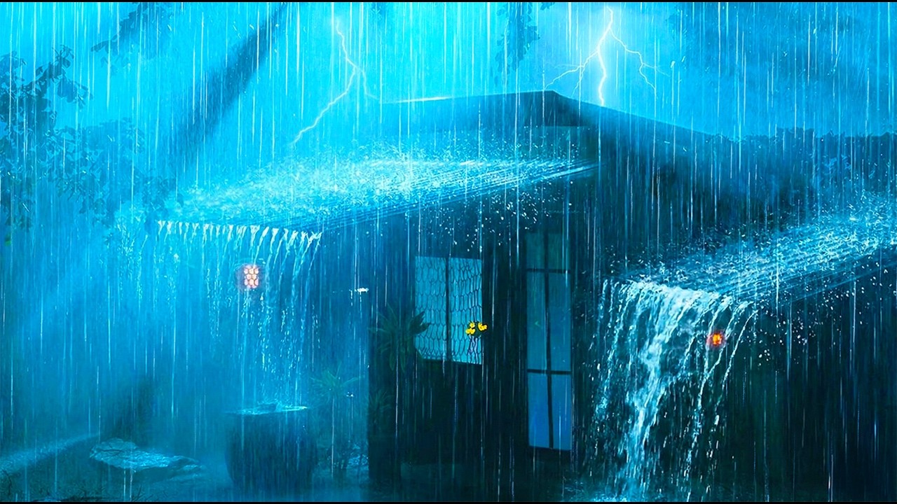 Sleep Soundly and Recharge in a Cozy Cabin in the Foggy Forest with Intense Rain & Powerful Thunder